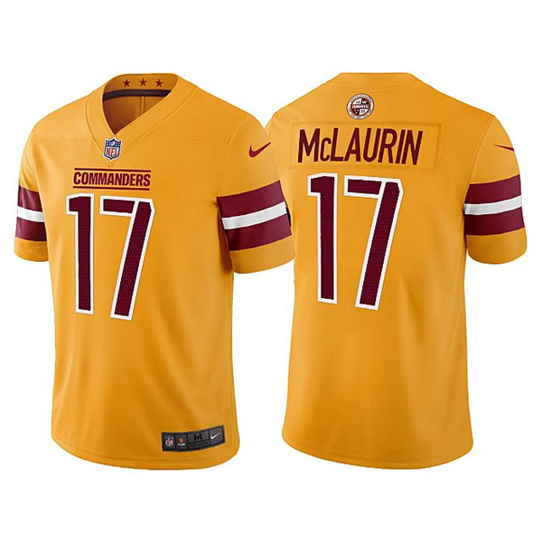 Men's Washington Commanders #17 Terry McLaurin Gold Vapor Untouchable Stitched Football Jersey